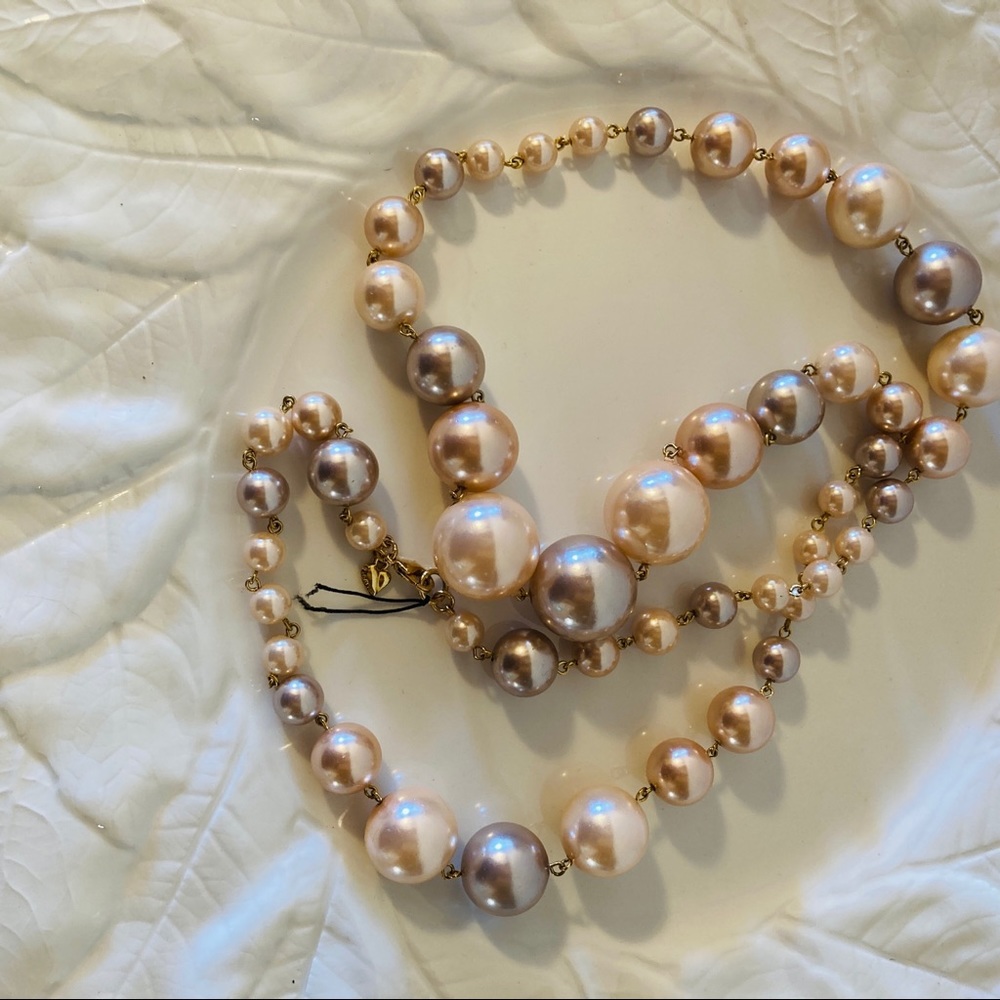 Carol Lee Opera Length Large Faux Pearl Necklace